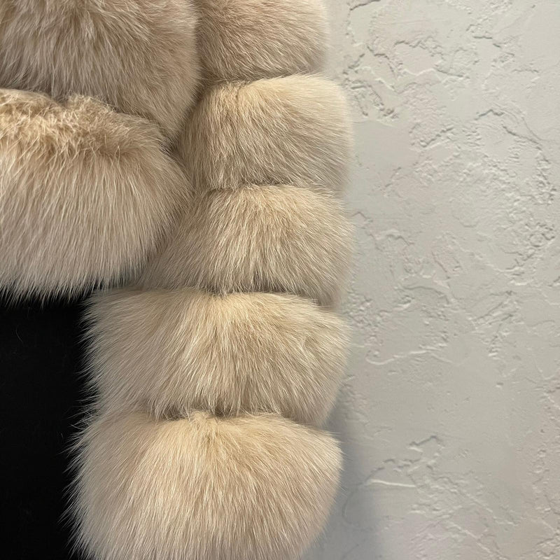 Fox Fur Jacket Beige