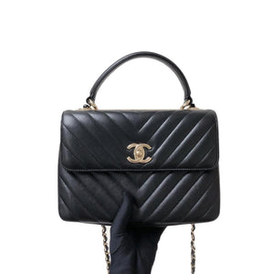 Small Trendy CC Lambskin Black