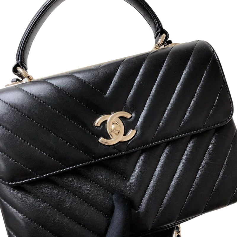 Small Trendy CC Lambskin Black