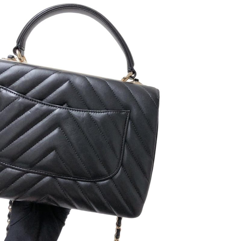 Small Trendy CC Lambskin Black