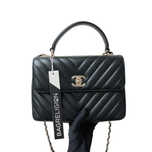 Small Trendy CC Lambskin Black