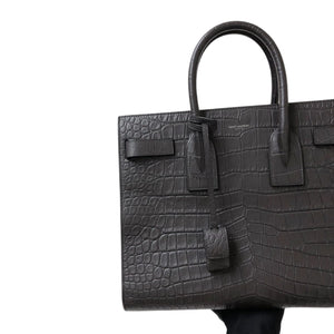 Small Sac De Jour Crocodile-Embossed Grey