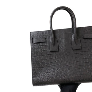 Small Sac De Jour Crocodile-Embossed Grey