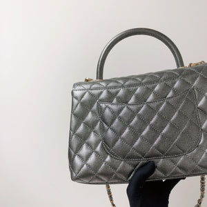 Medium Coco Handle Flap Caviar Grey GHW