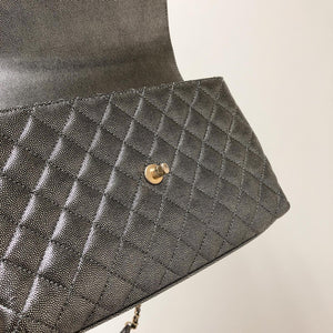 Medium Coco Handle Flap Caviar Grey GHW