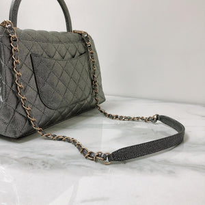 Medium Coco Handle Flap Caviar Grey GHW