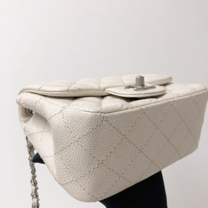 Square Mini Flap in White with SHW