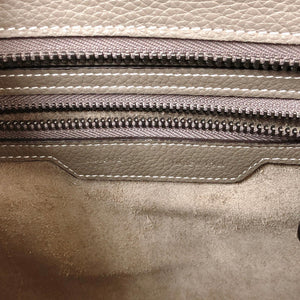 Drummed Leather Micro Luggage Tote in Grey with SHW