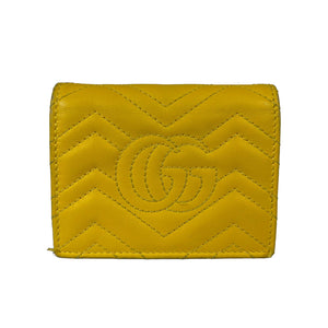 GG Marmont Card Case Wallet in Yellow with GHW