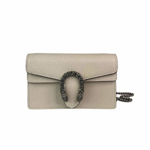 Super Mini Dionysus Leather Crossbody Bag in White with RHW