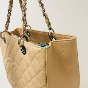 Grand Shopping Tote GST in Beige with SHW