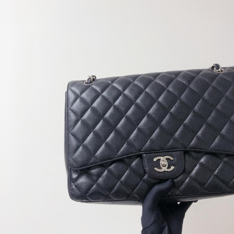 Single Flap Maxi in Black with SHW