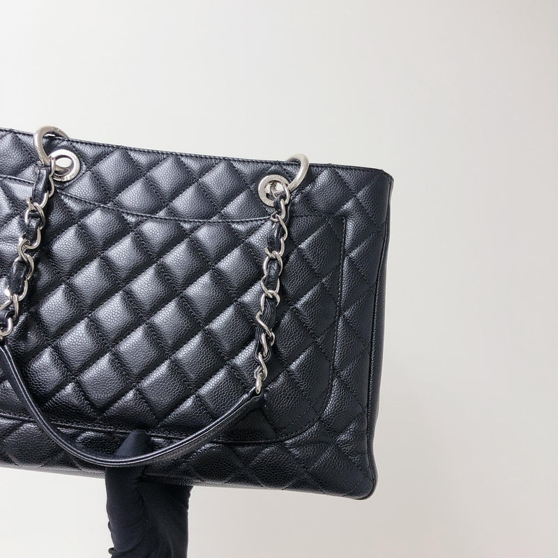 CHANEL Caviar Quilted Grand Shopping Tote GST Black 1295130