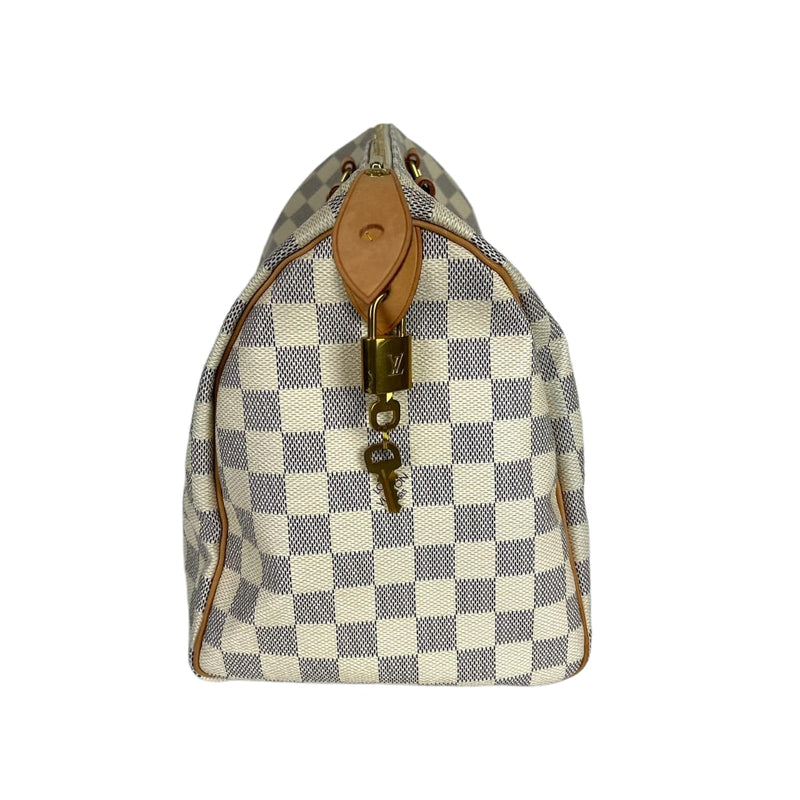 Speedy 30 Damier Azur Canvas with GHW