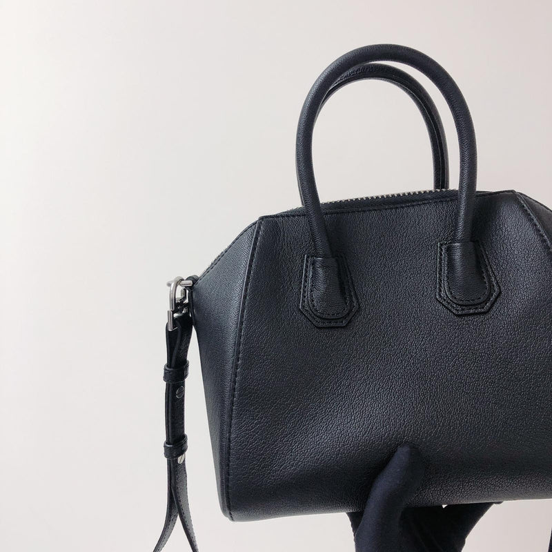 Mini Antigona Bag in Black in SHW