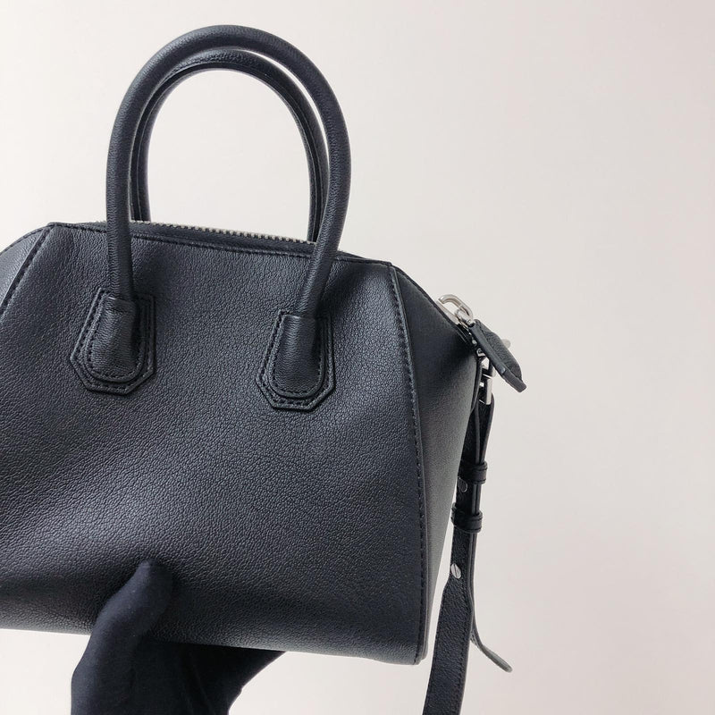 Mini Antigona Bag in Black in SHW