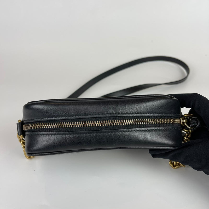 Mini GG Marmont Camera Bag in Black with GHW