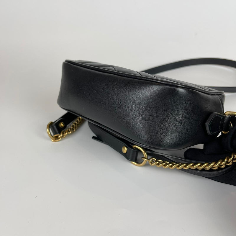 Mini GG Marmont Camera Bag in Black with GHW