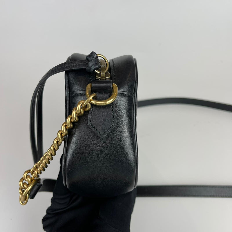 Mini GG Marmont Camera Bag in Black with GHW