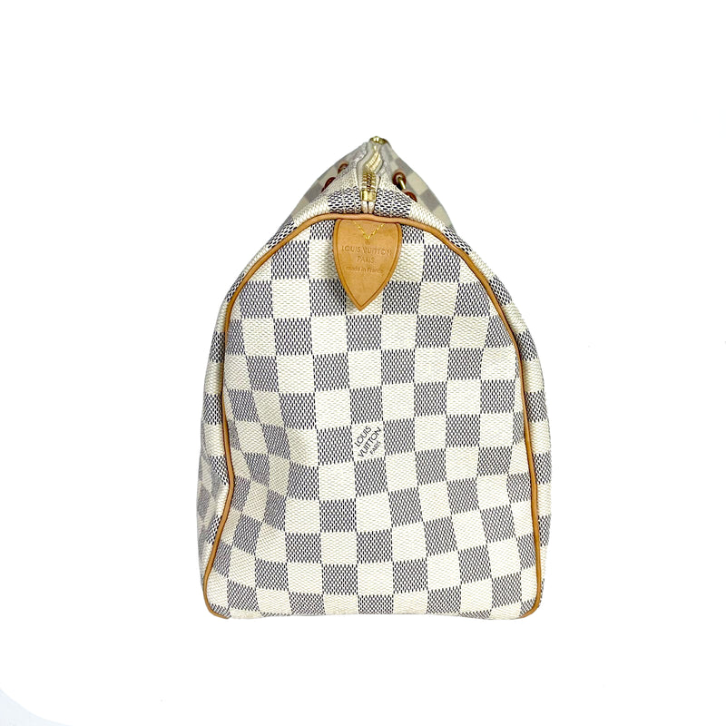 Speedy 30 Damier Azur Canvas with GHW