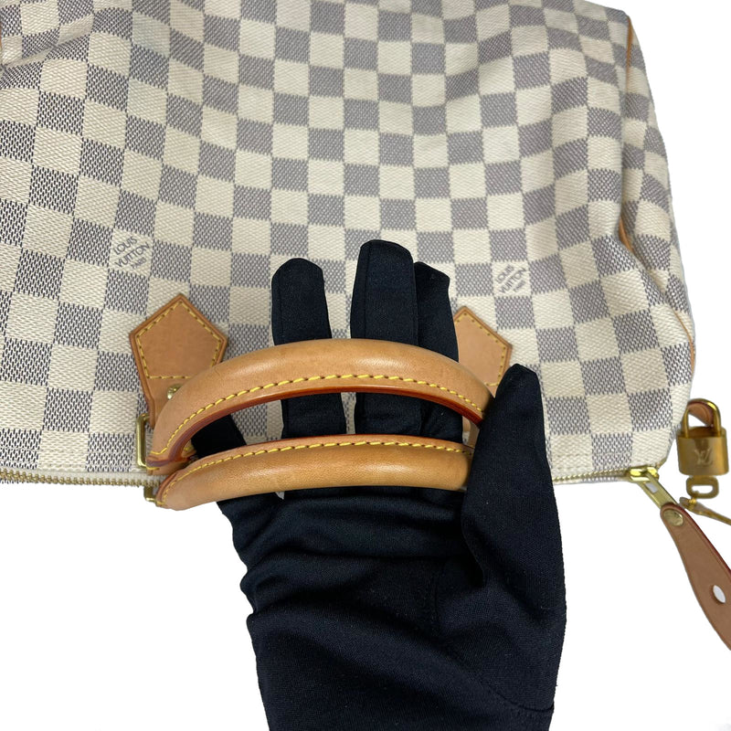 Speedy 30 Damier Azur Canvas with GHW