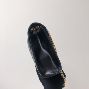 Quilted Envelope Medium Bag in Black with GHW