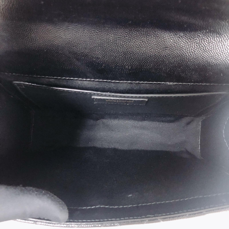 Quilted Envelope Medium Bag in Black with GHW