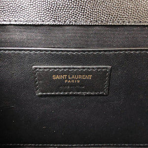 Quilted Envelope Medium Bag in Black with GHW