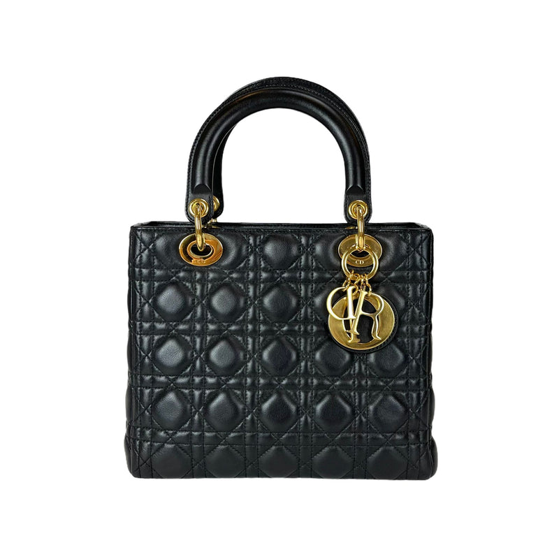 Lady Dior Medium in Black with GHW