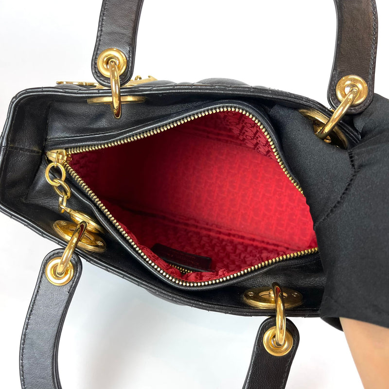 Lady Dior Medium in Black with GHW