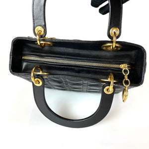 Lady Dior Medium in Black with GHW