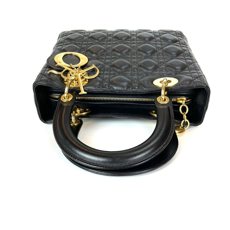 Lady Dior Medium in Black with GHW
