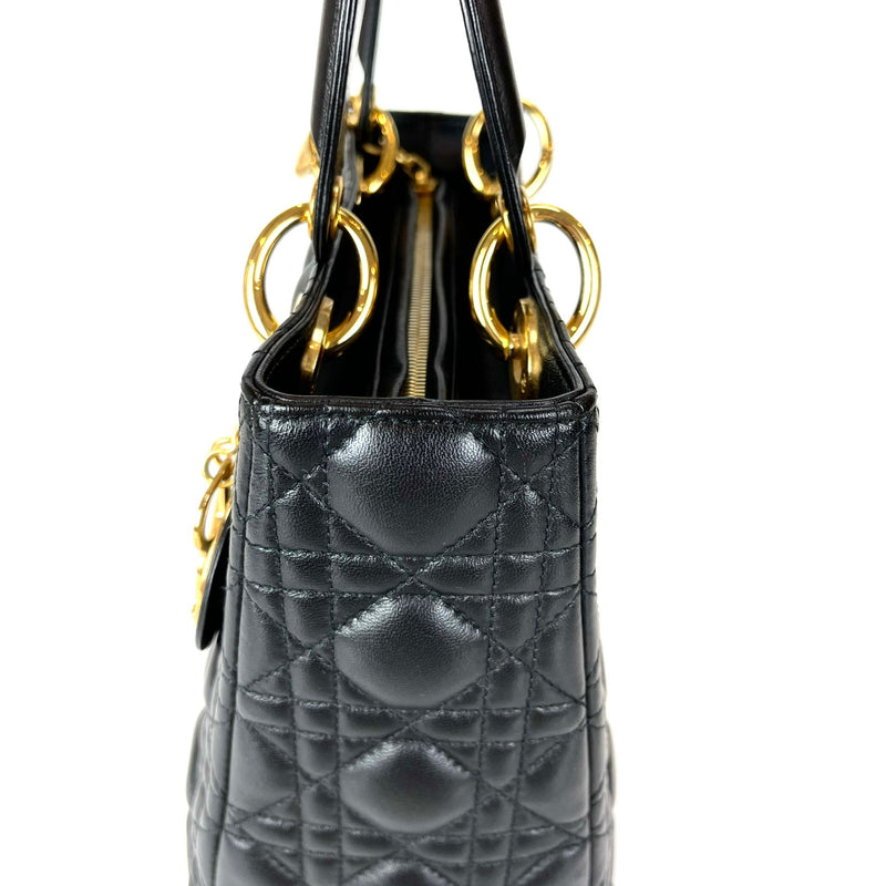 Lady Dior Medium in Black with GHW
