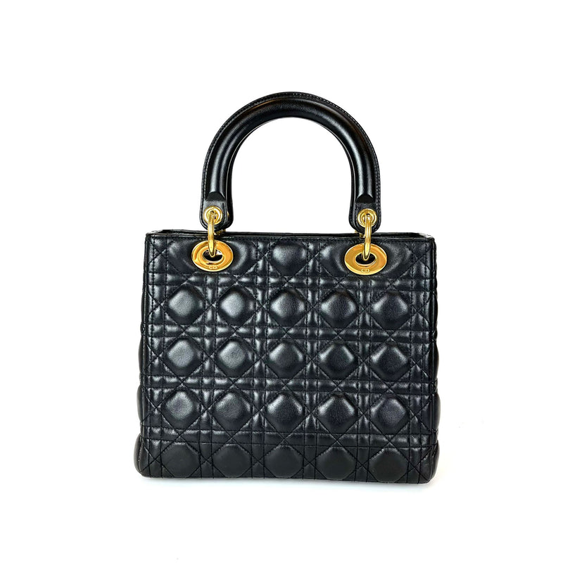 Lady Dior Medium in Black with GHW