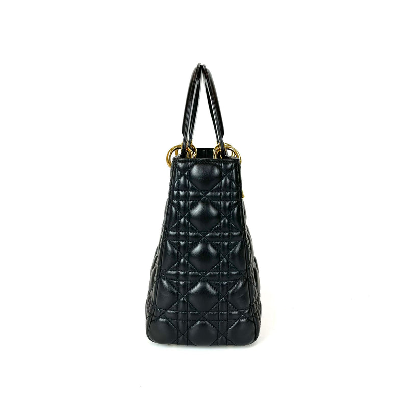 Lady Dior Medium in Black with GHW
