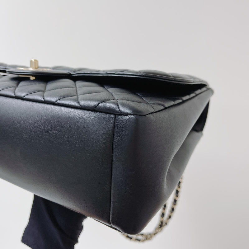 Mademoiselle Chic Single Flap Bag in Black with LGHW