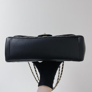 Mademoiselle Chic Single Flap Bag in Black with LGHW