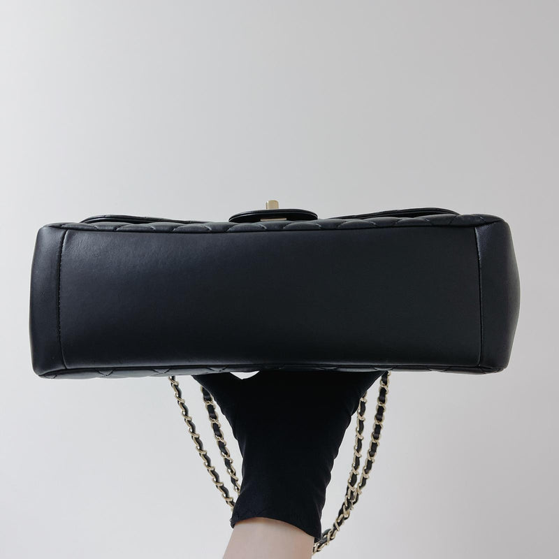 Mademoiselle Chic Single Flap Bag in Black with LGHW