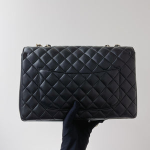 Mademoiselle Chic Single Flap Bag in Black with LGHW