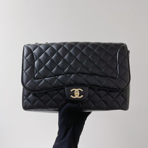 Mademoiselle Chic Single Flap Bag in Black with LGHW