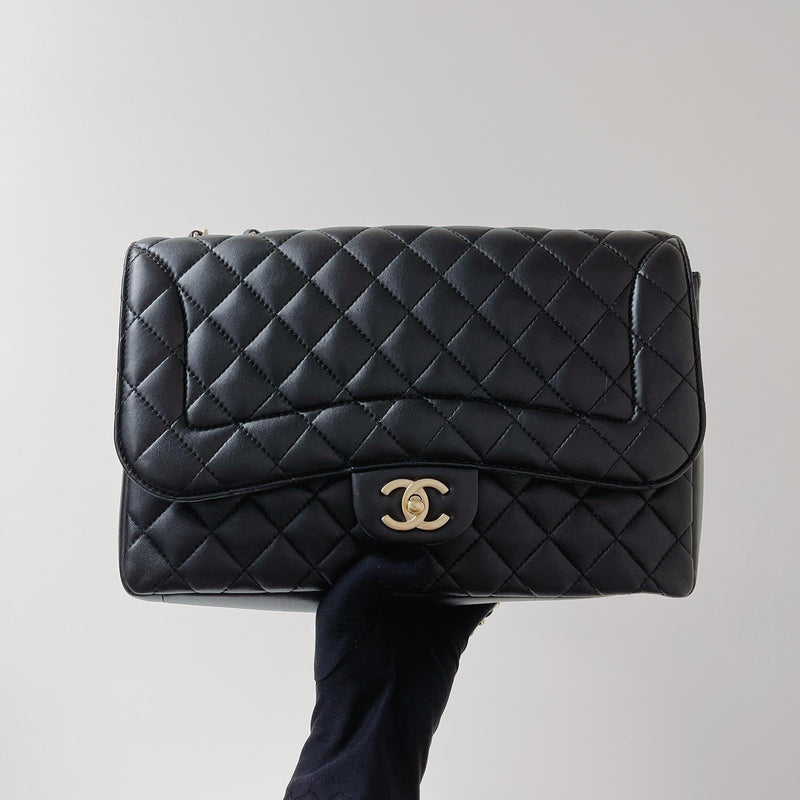 Mademoiselle Chic Single Flap Bag in Black with LGHW