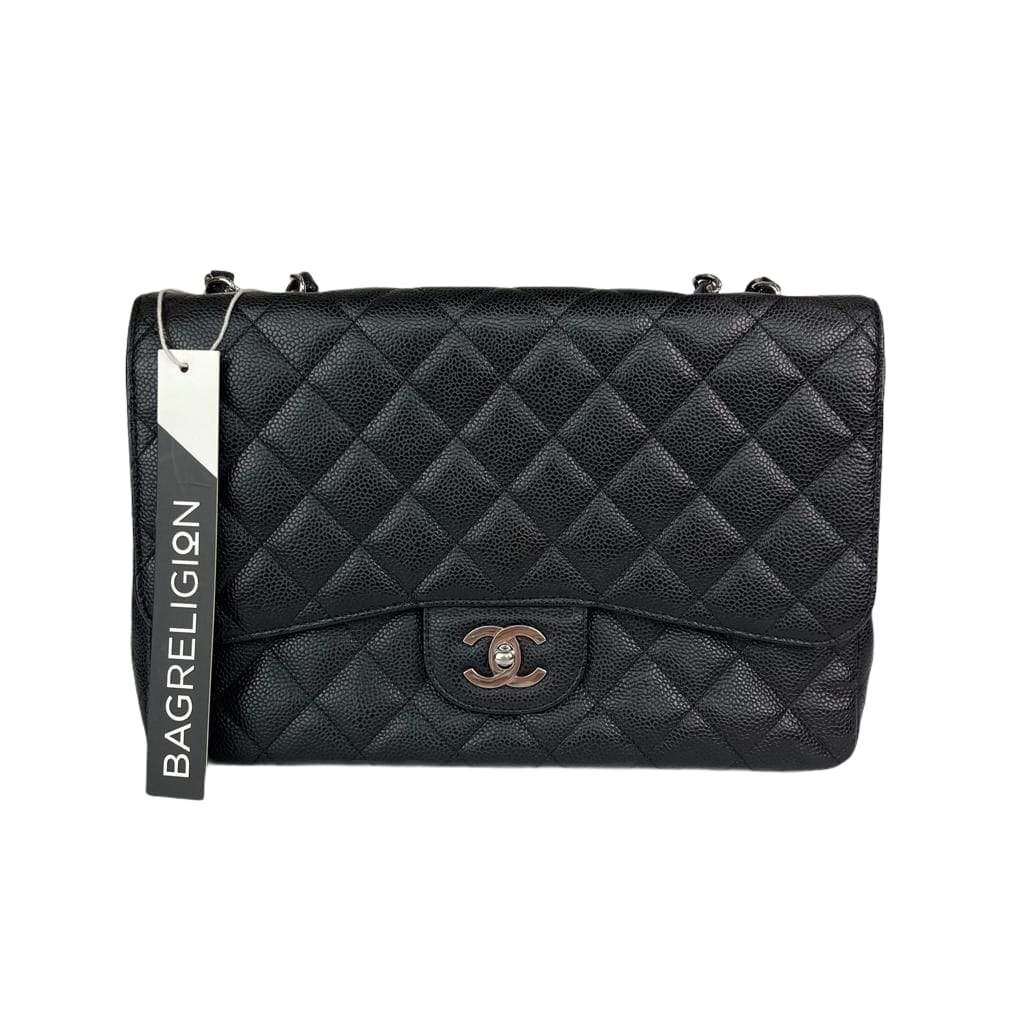 Classic Single Flap Jumbo in Black with SHW