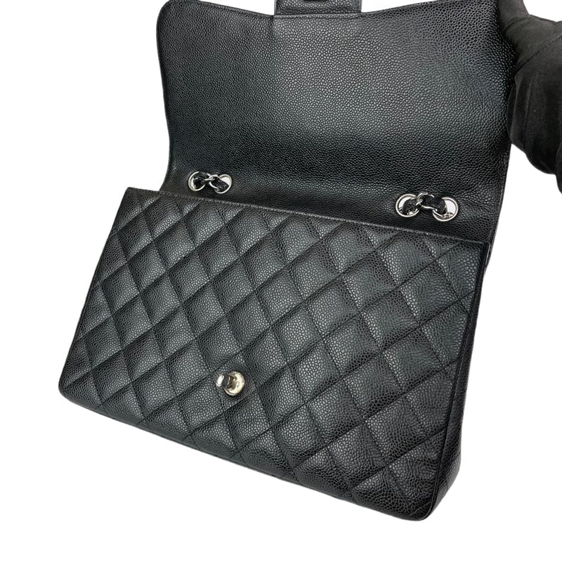 Classic Single Flap Jumbo in Black with SHW