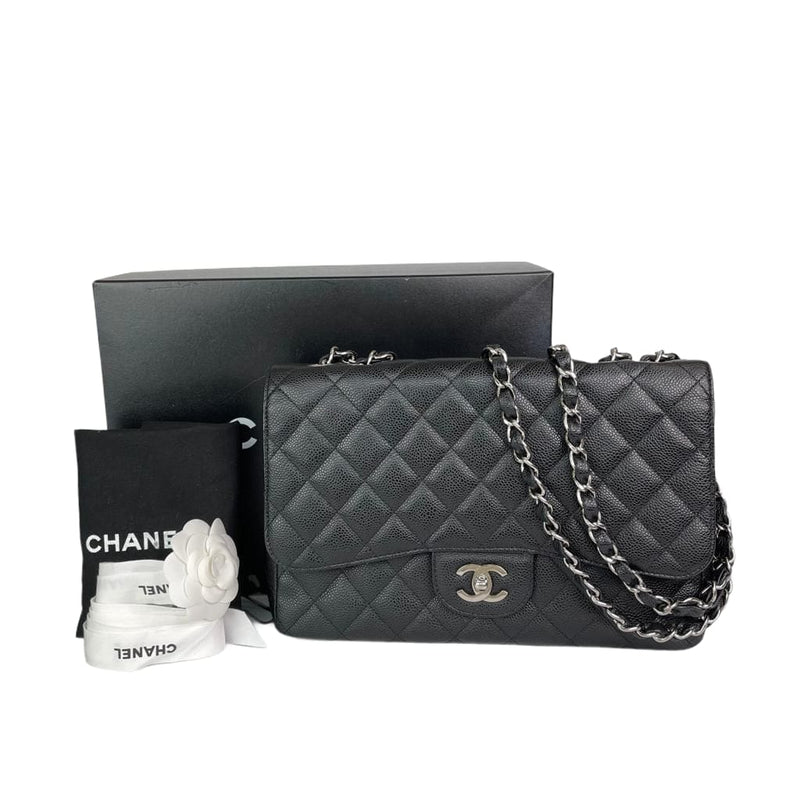 Classic Single Flap Jumbo in Black with SHW