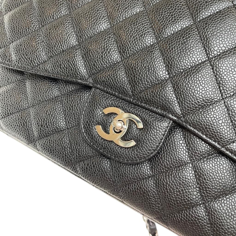 Classic Single Flap Jumbo in Black with SHW