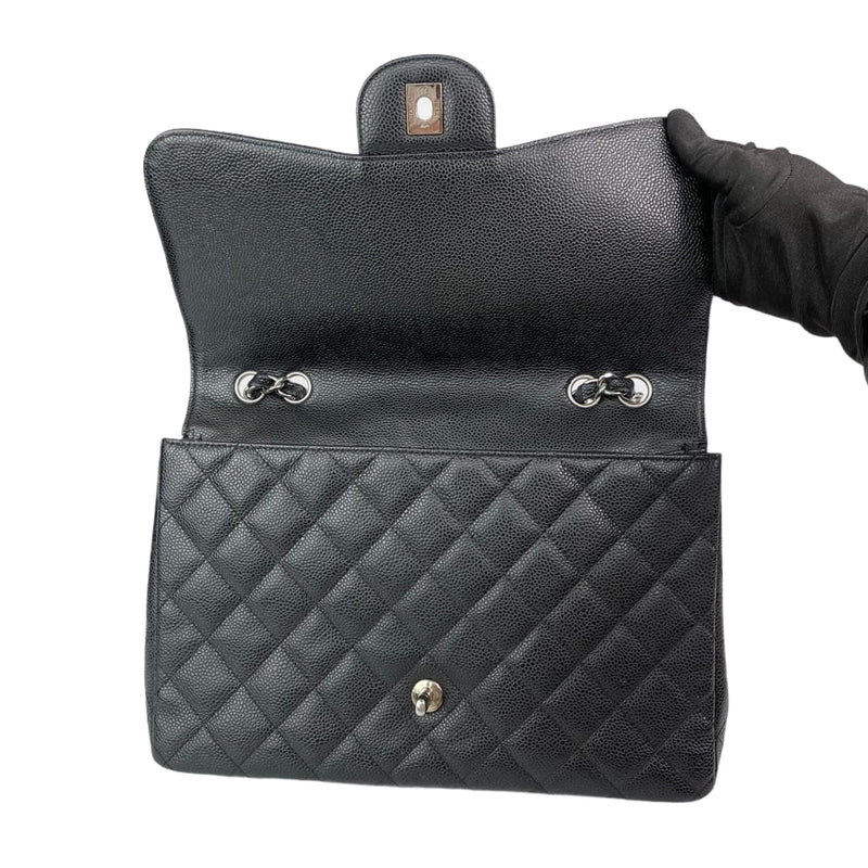 Classic Single Flap Jumbo in Black with SHW
