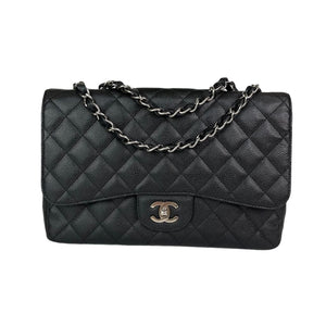 Classic Single Flap Jumbo in Black with SHW