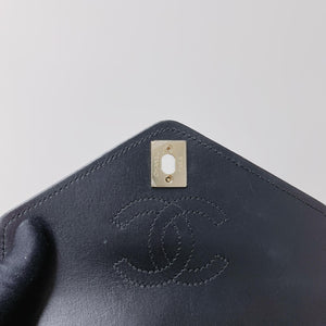 Calfskin Chevron Stitched Coco Belt Bag Black with LGHW