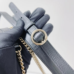 Calfskin Chevron Stitched Coco Belt Bag Black with LGHW