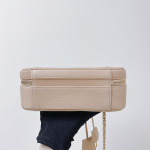 CC Medium Caviar Quilted Vanity Case Beige